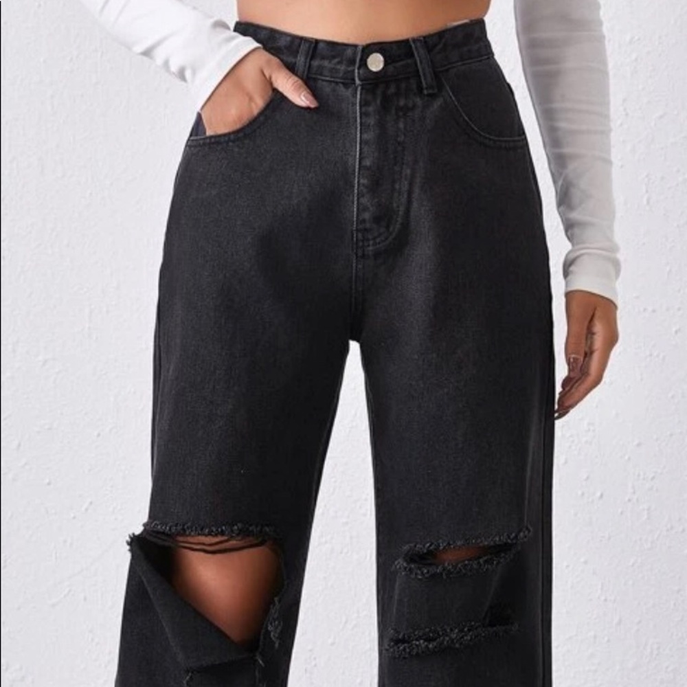 Black ripped jeans
